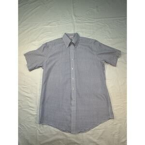 Brooks Brothers Non-Iron White Blue Dress Shirt Size 15 1/2 Traditional Fit